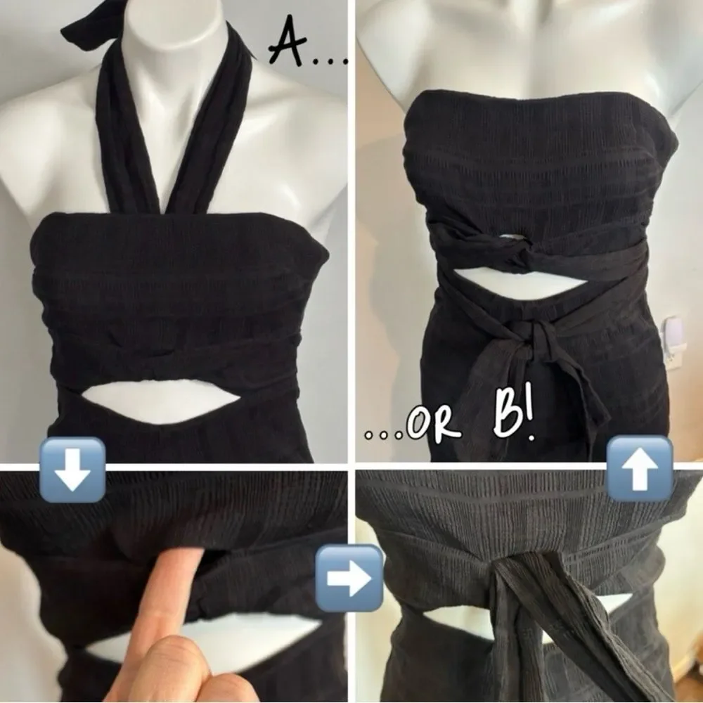 Tularosa Black Cutout Halter Jumpsuit - Picture 3 of 5